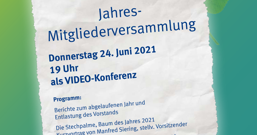 Anmeldung zur Jahres-Mitgliederversammlung 2021