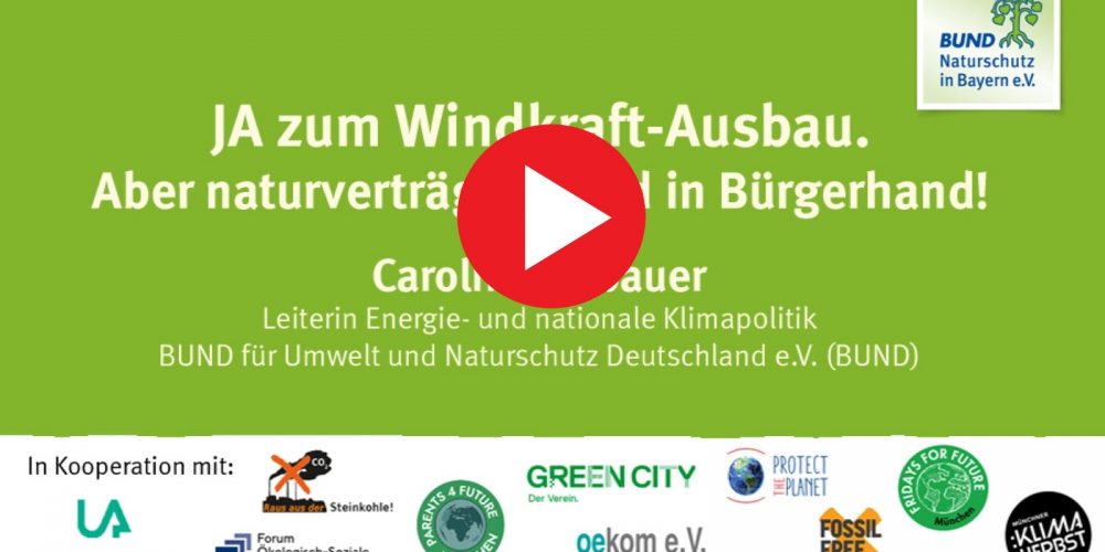 Aufgezeichneter Vortrag: Windkraft JA! Aber naturverträglich und in Bürgerhand!