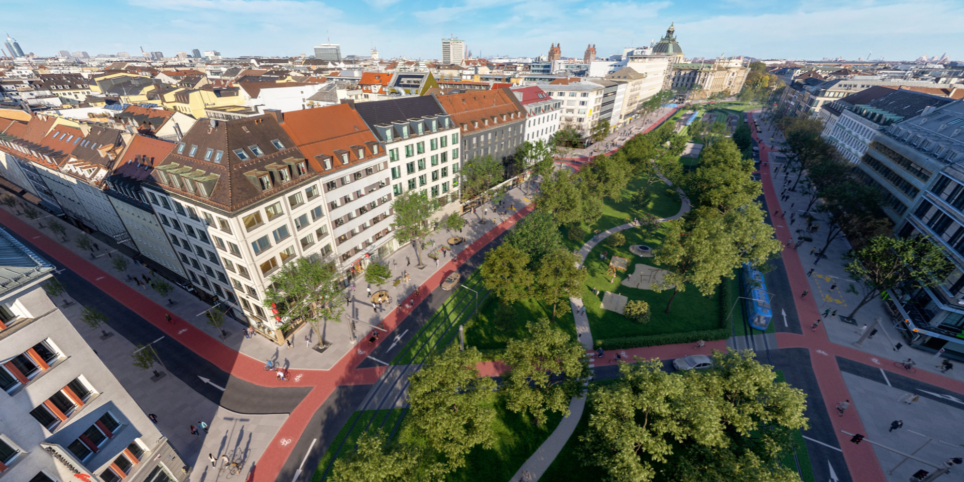 Visualisierung des Parks - Höhe Landwehrstraße