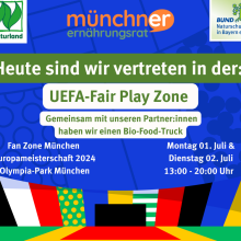 Das Runde muss ins Eckige und Bio auf  den Teller!